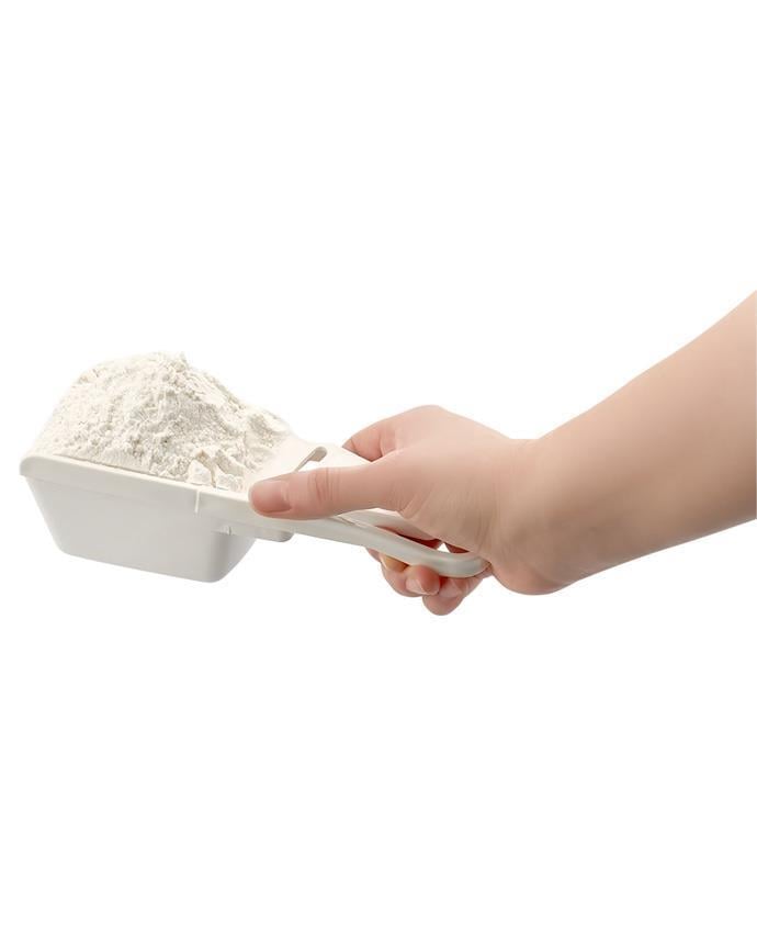 Plastik Ölçü Kabı Seti - Silme Aparatlı - 3 Parça - Krem