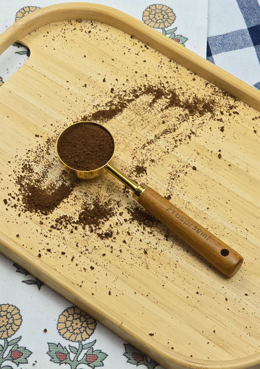 Ahşap Saplı Gold Ölçü Kaşığı - Kahve Ölçüm Kaşığı - 30 ML