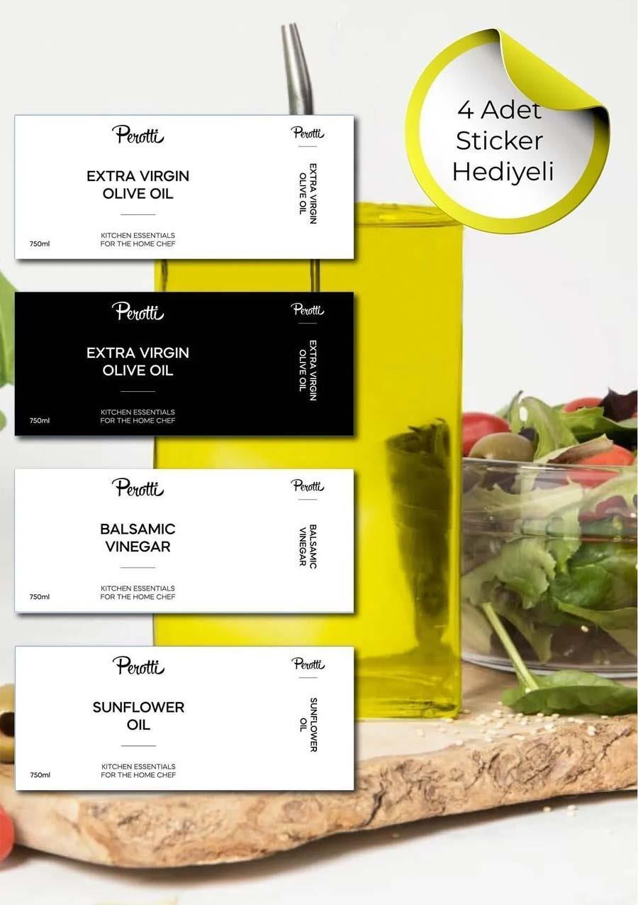 Cam Yağdanlık - Sosluk, Sirkelik, Yağlık - Gümüş Başlık - 350 ML