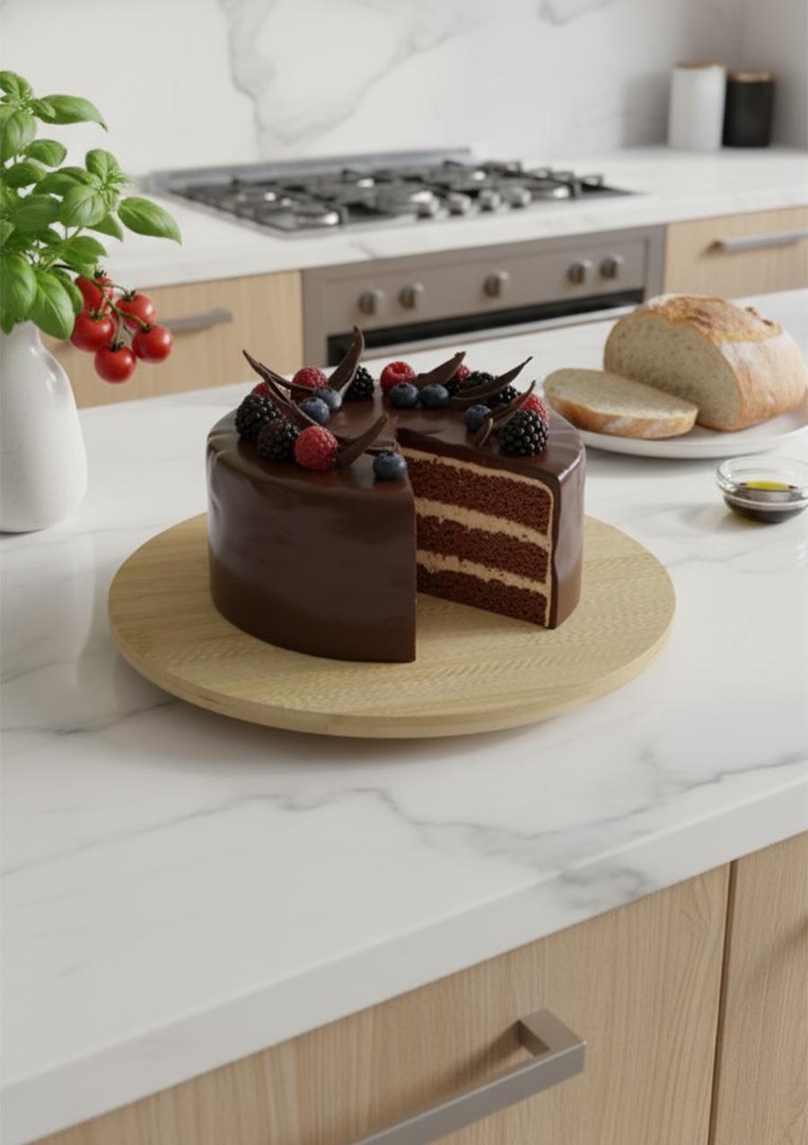 Bambu Döner Stantlı Sunumluk - 28 CM