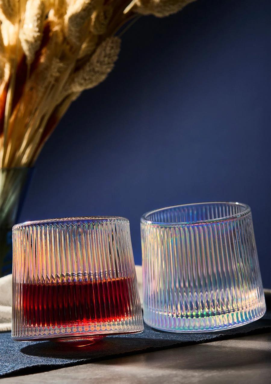 JAPAN Luster 2li 360 Derece Dönerli Cam Bardak Seti - 160ml