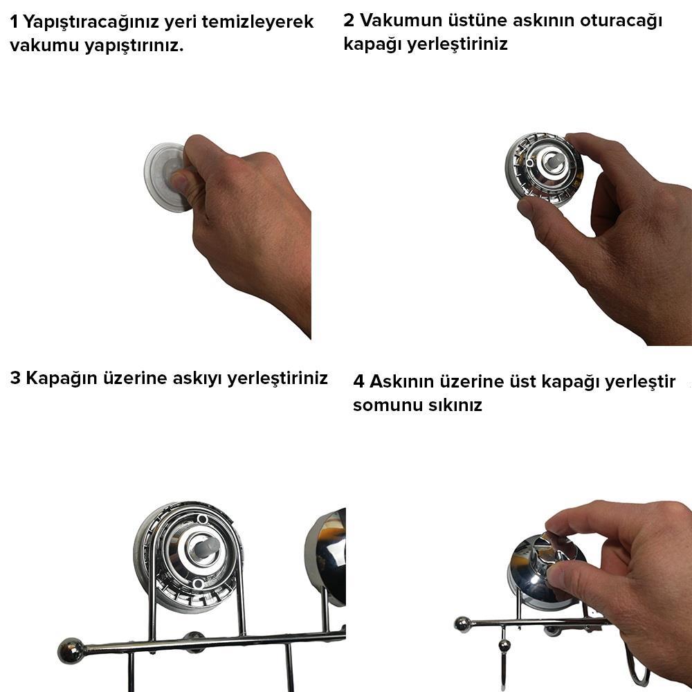 Tek Kancalı Krom Havluluk Vantuzlu Banyo Tuvalet Havlu Askılık