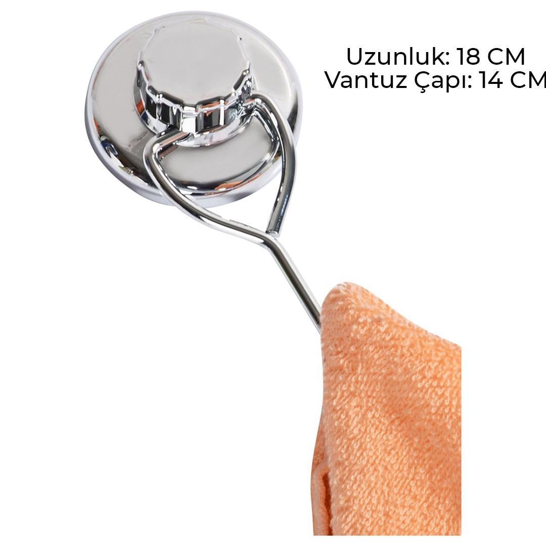 Tek Kancalı Krom Havluluk Vantuzlu Banyo Tuvalet Havlu Askılık