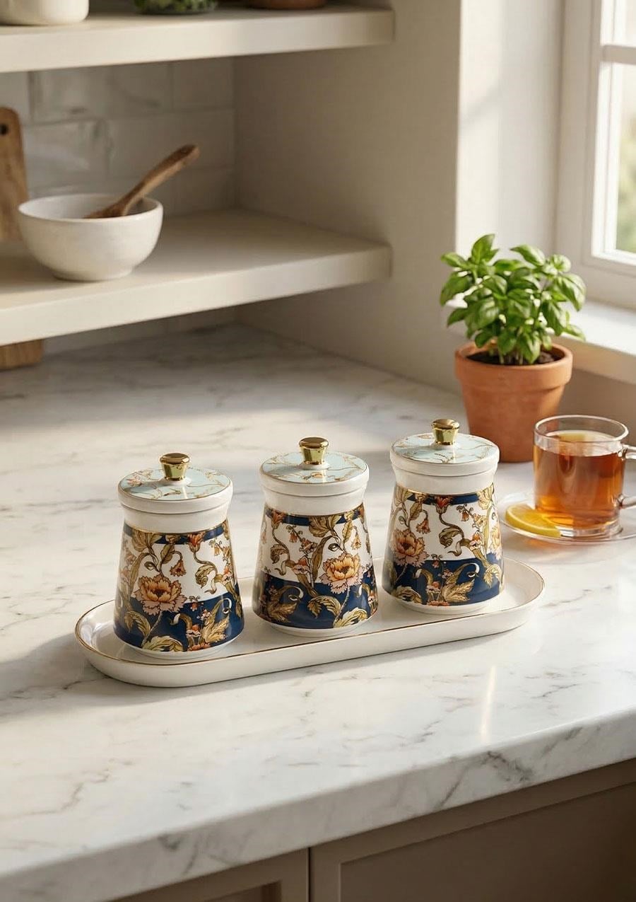 Juvia 3lü Porselen Baharat Takımı - 7 Parça, 150 ML, Küçük Boy