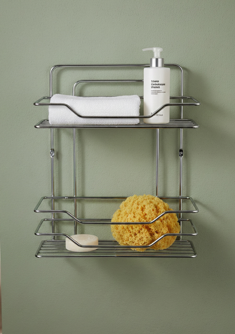 Krom Kaplama Banyo Rafı - 2li Banyo Düzenleyici 35x30 CM