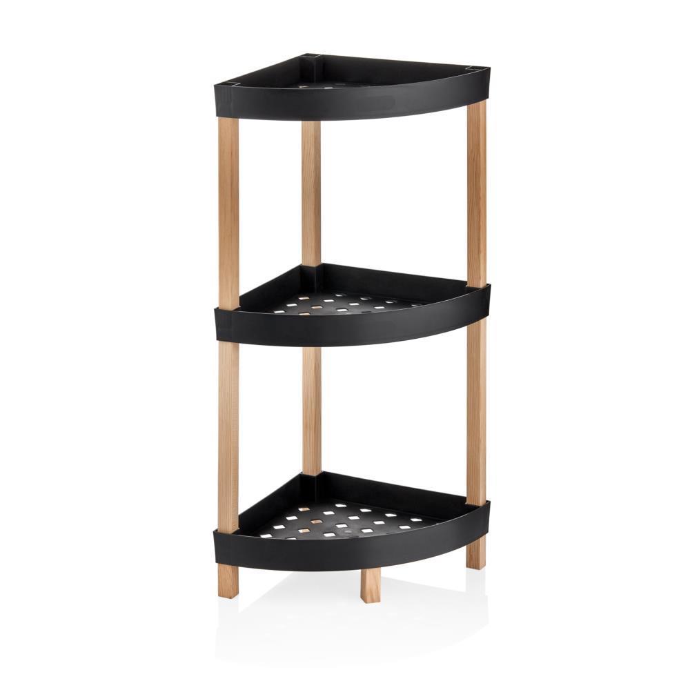 Hometarz Ahşap 3 Katlı Mutfak Banyo Düzenleyici Organizer Rafı 