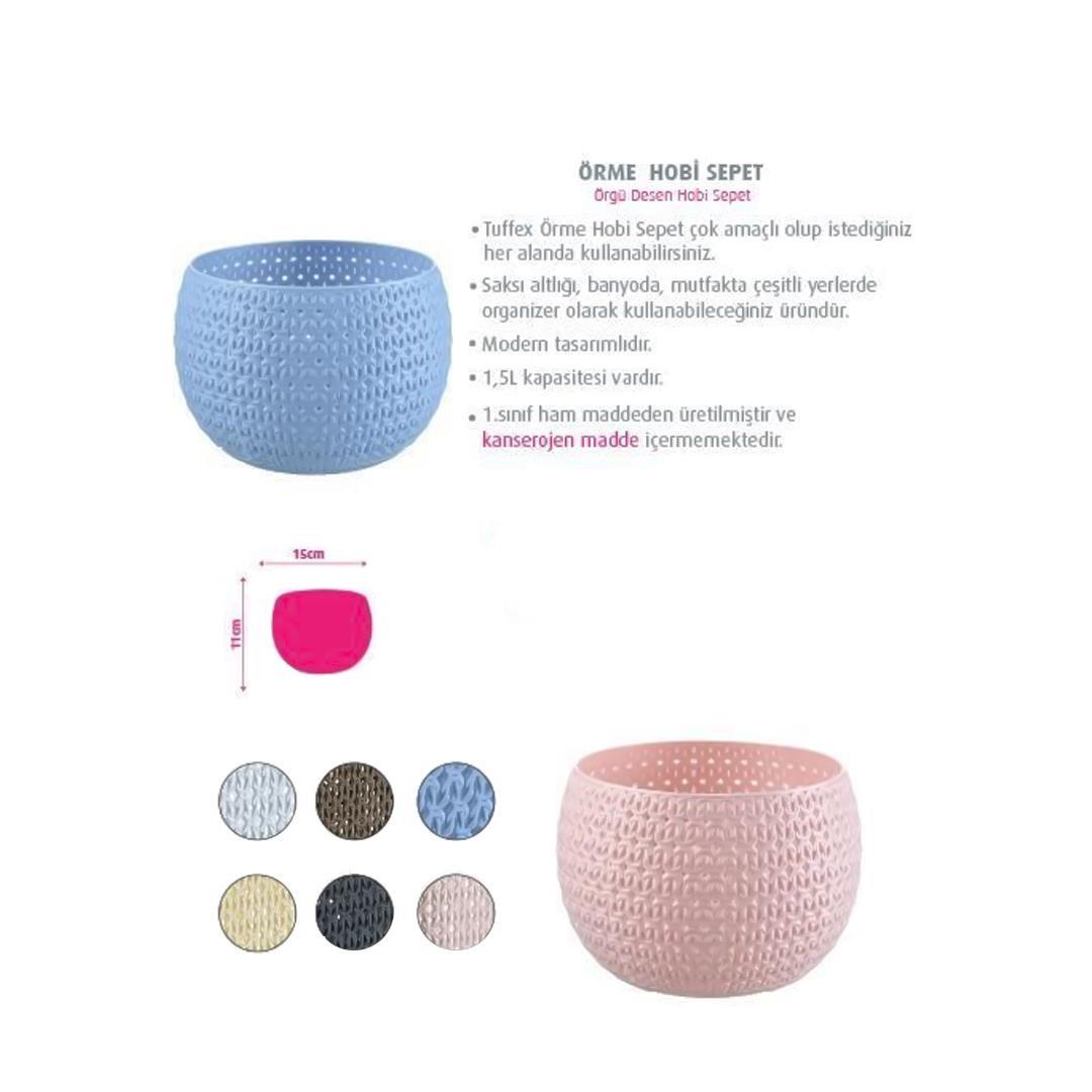 Örme Hobi Sepet Düzenleyici Organizer Plastik 1.5 Litre