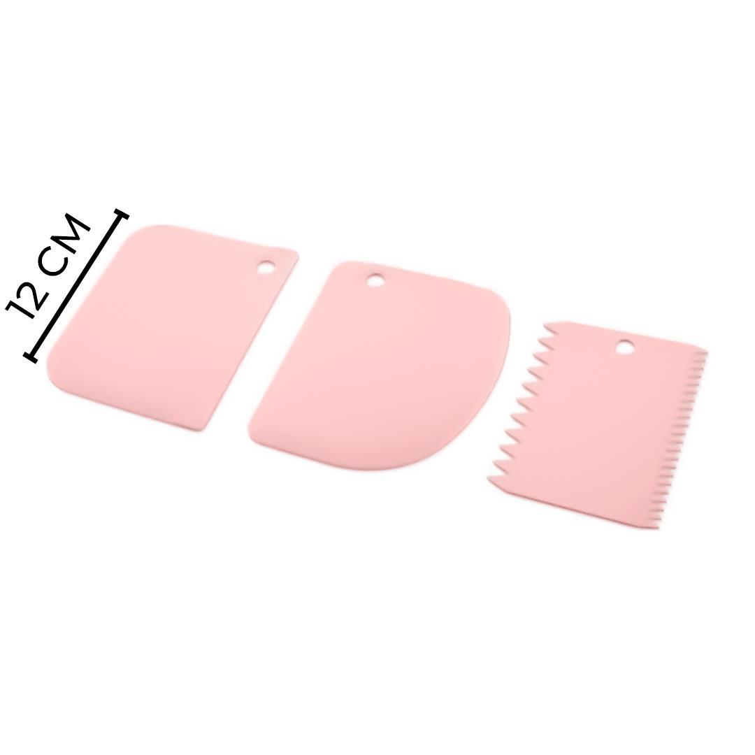 Hometarz 3 lü Silikon Hamur Kesici Doğrayıcı Kazıyıcı Spatula Set 
