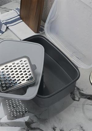 Rendeli Saklama Kabı - Masal Plastik Saklama Kabı - 4500 ML, Gri