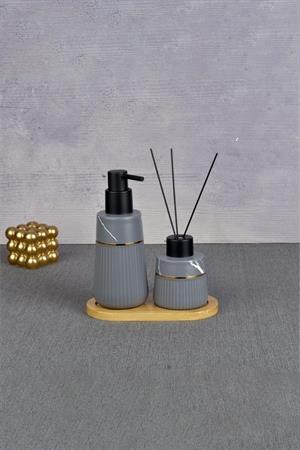 Seramik Sıvı Sabunluk Seti - Kokuluklu Sabunluk Takımı -