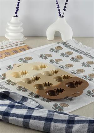 Silikon Kek Kalıbı - Ananas Desenli 8li Kurabiye Kalıbı - Isıya Dayanıklı