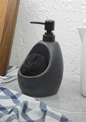 Taş Desenli Sıvı Sabunluk - Sünger Hazneli Mutfak Sabunluğu - 700 ML -  Çizgi Desen