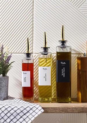 3lü Cam Yağdanlık Seti - Yağlık-Sirkelik-Sosluk Takımı - 6 Parça