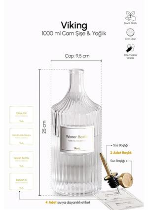 Viking Cam Yağlık - Çift Kapaklı, Gold, 1 Litre