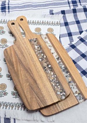 2li Akasya Kesme Tahtası Takımı - Dikdörtgen Kesim Tahtası Seti - 45 + 40 CM, 2 Parça