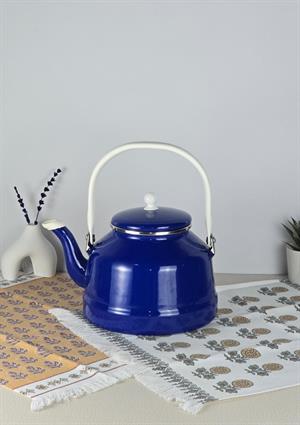 Alev Vintage Demlik - Emaye Çaydanlık, Kettle - 3.5 Litre, Lacivert