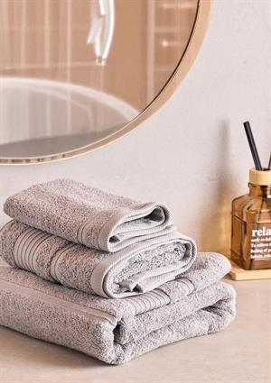 Towy Grey 100% Pamuk 3lü Banyo Havlusu Seti