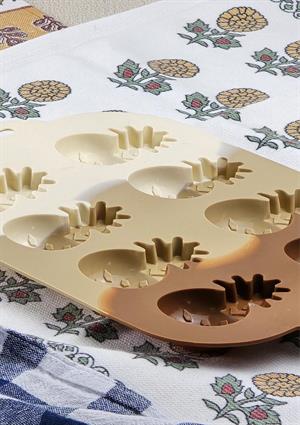 Silikon Kek Kalıbı - Ananas Desenli 8li Kurabiye Kalıbı - Isıya Dayanıklı