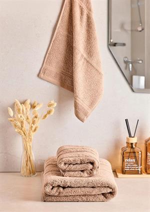 Towy Beige 100% Pamuk 3lü Banyo Havlusu Seti
