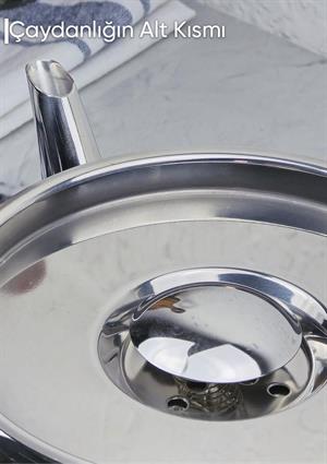 Regno Çaydanlık Seti - 304 Paslanmaz Çelik Çaydanlık Takımı - 4.5+2.5 L