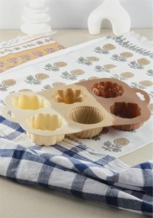 Silikon Kek Kalıbı - Papatya Gül Desenli 6lı Kurabiye Kalıbı - Isıya Dayanıklı