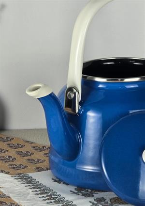 Alev Vintage Demlik - Emaye Çaydanlık, Kettle - 2.5 Litre, Mavi