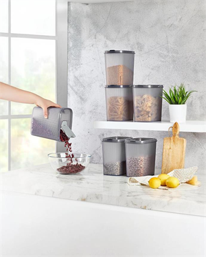 4lü Erzak Kabı, Saklama Kabı Seti - Plastik Erzak Kabı Takımı - 2.5 Litre, 4 Litre