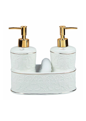 Mundo Porselen Sıvı Sabunluk Seti - 2x300 ML