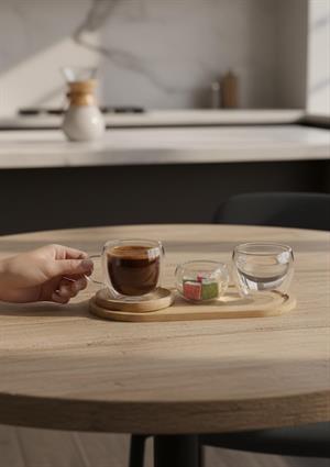 Cam Türk Kahvesi Fincan Seti - 6 Kişilik, 30 Parça, 70ML