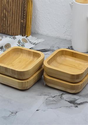 Bambu Kase Seti - 4lü Kase Takımı - 260 ML, 14 CM - 4 Parça