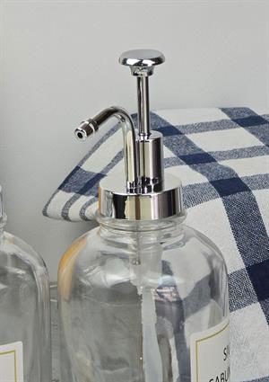 Cam Sıvı Sabunluk Seti - 2li Spreyli Losyon ve Sabun Dispenseri - 2x500 ML