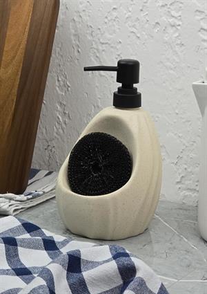 Taş Desenli Sıvı Sabunluk - Sünger Hazneli Mutfak Sabunluğu - 700 ML - Dalga Desen