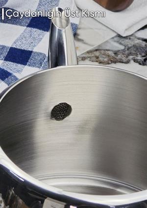 Regno Çaydanlık Seti - 304 Paslanmaz Çelik Çaydanlık Takımı - 4.5+2.5 L