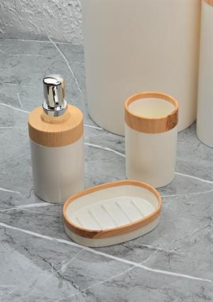 Banyo Takımı - 5li Banyo Seti - Ahşap Görünümlü - 5 Parça