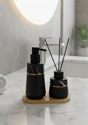 Seramik Sıvı Sabunluk Seti - Kokuluklu Sabunluk Takımı -