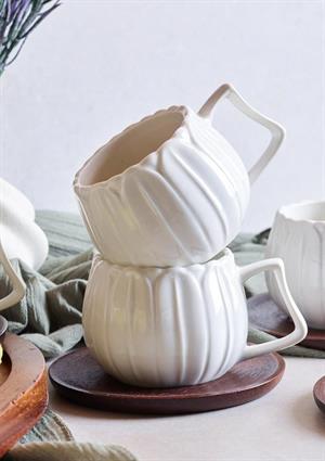 Dark Balkabağı Porselen Kahve Fincanı Seti - 90 ML, 6 Kişilik