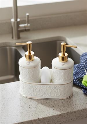 Mundo Porselen Sıvı Sabunluk Seti - 2x300 ML