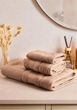Towy Beige 100% Pamuk 3lü Banyo Havlusu Seti