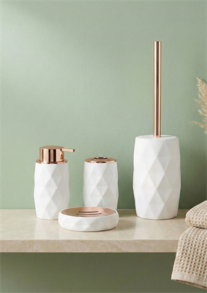 Akrilik Rose Banyo Seti - 4 Parça, Beyaz