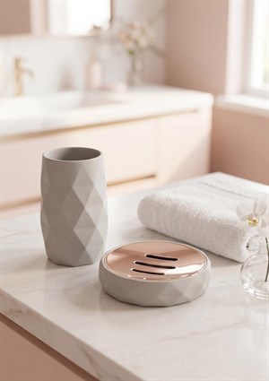 Akrilik Rose Banyo Seti - 4 Parça, Krem