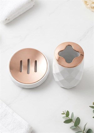 Akrilik Rose Lavabo Seti - 2 Parça, Beyaz