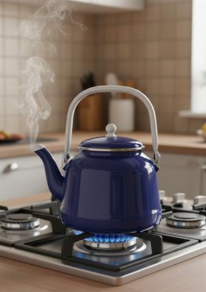 Alev Vintage Demlik - Emaye Çaydanlık Kettle - Lacivert - 2 Litre