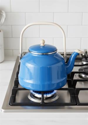 Alev Vintage Demlik - Emaye Çaydanlık Kettle - Mavi - 3.5 Litre