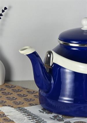 Alev Vintage Demlik - Emaye Çaydanlık, Kettle - 3.5 Litre, Lacivert