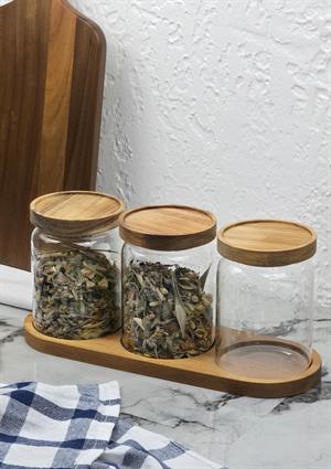 Akasya 3lü Kavanoz Seti - Cam Kavanoz Takımı - 3x600 ML