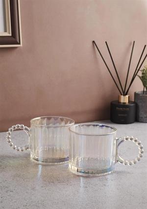 Ringo Luster 2li Cam Kupa Seti - Boncuklu Kulp 2x325 ML