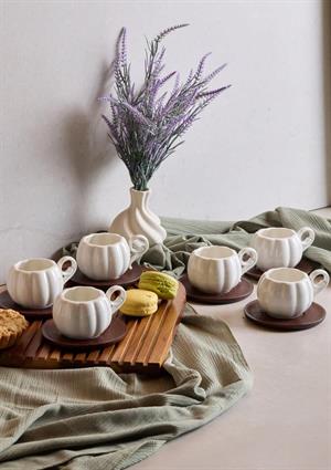 Dark Lotus Porselen Kahve Fincanı Seti - 90 ML, 6 Kişilik