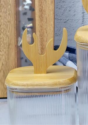 Hometarz Boynuz Şekilli Cam Kavanoz Seti - Borosilikat Cam Kavanoz Takımı - 4lü Set