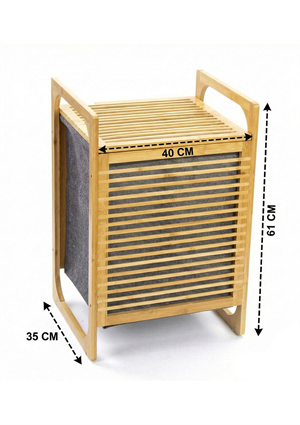 Bambu Çamaşır Sepeti Tekli 35 Litre