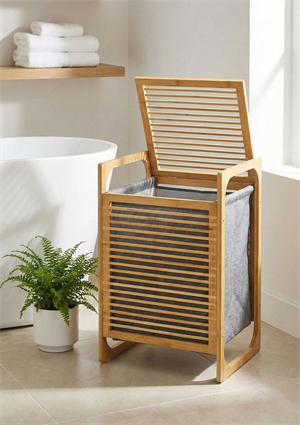 Bambu Çamaşır Sepeti Tekli 35 Litre